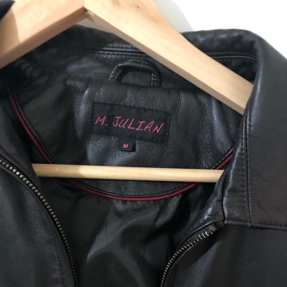 Dark Brown Leather Jacket, Size M, NWOT - Picture 2 of 3